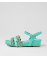 Whitni Aqua Leather Sandals