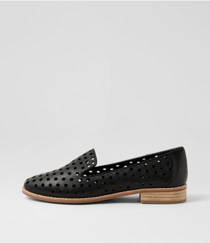 Ariah Black Leather Loafers