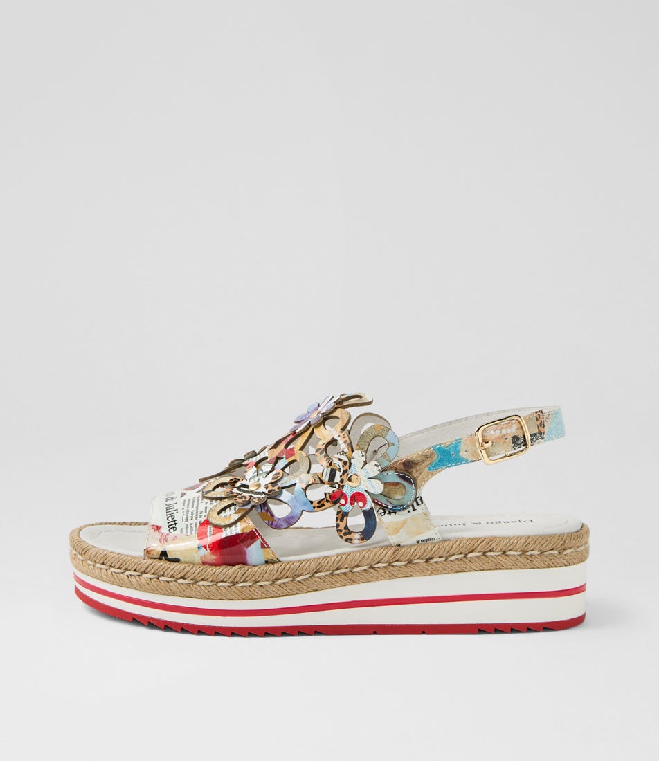 Aldo Collage Print Patent Leather Sandals