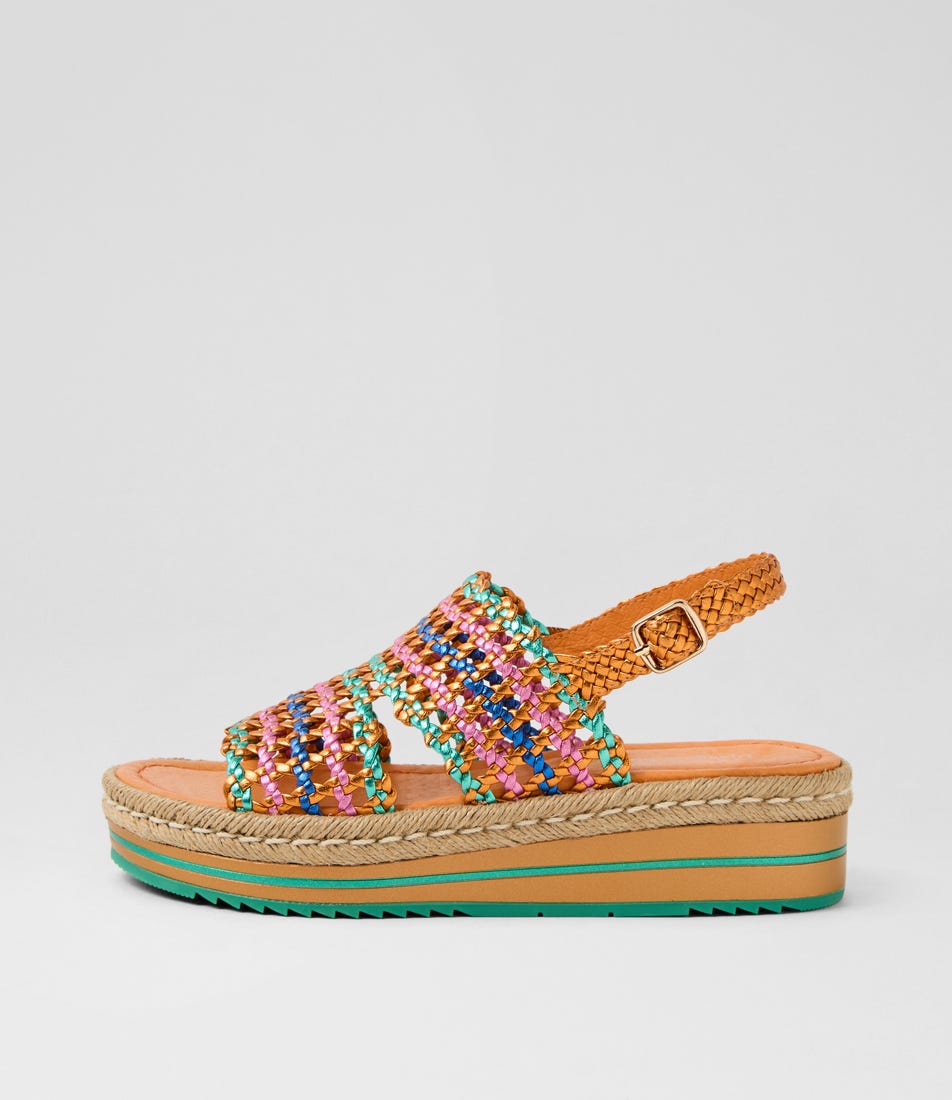 Argus Bright Metallic Multi Leather Sandals