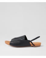Justa Navy Leather Sandals