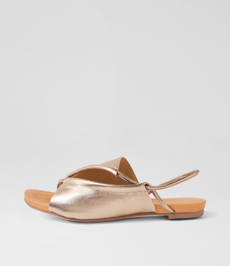 Justa Champagne Leather Sandals