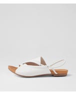 Justa White Leather Sandals
