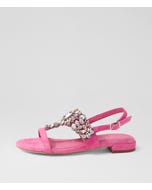 Lacoya Pink Multi Suede Sandals
