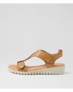 Milagro Dark Tan Almond Leather Sandals