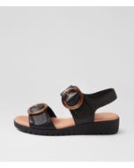 Meldrick Black Leather Sandals