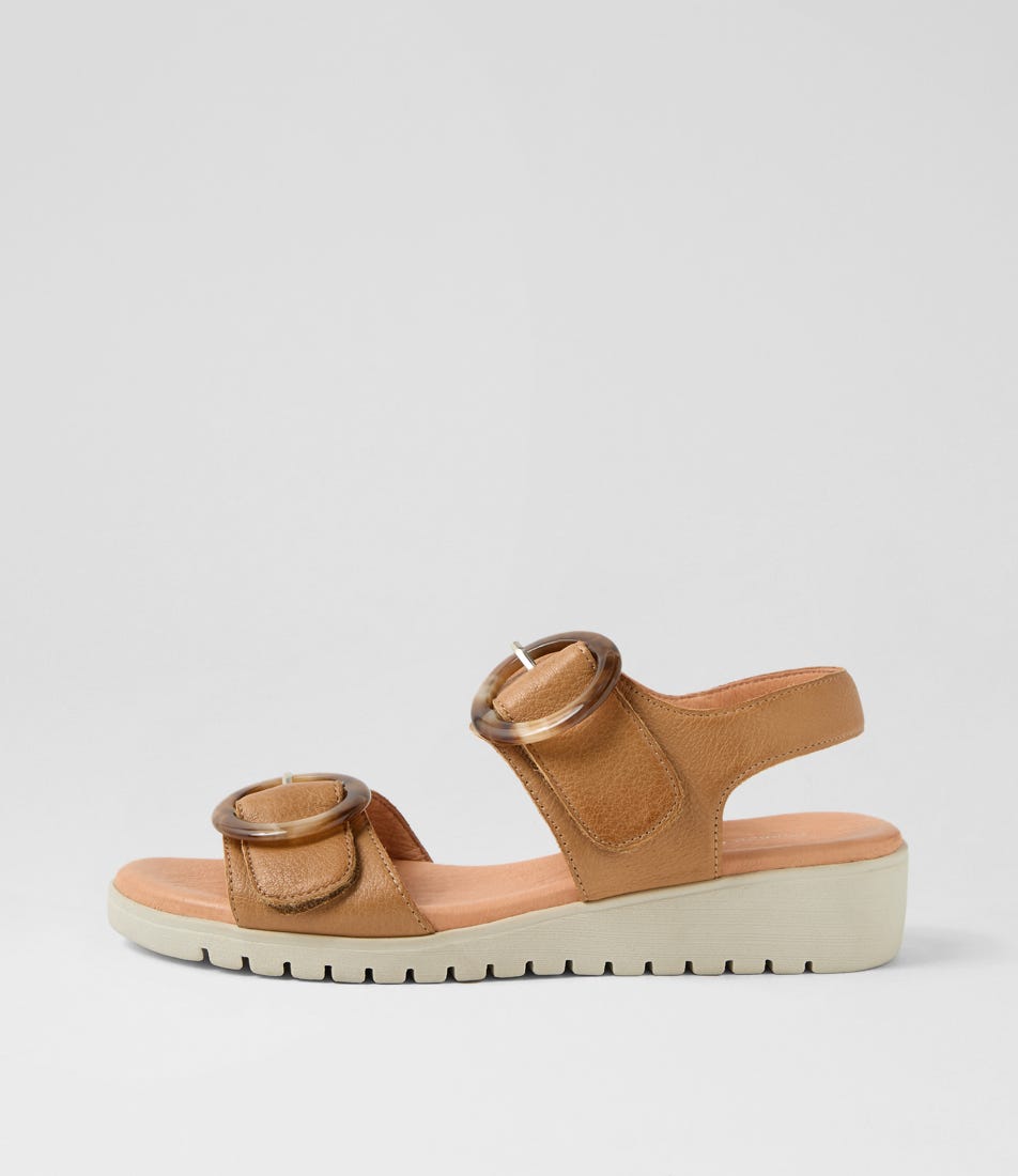 Meldrick Dark Tan Almond Leather Sandals