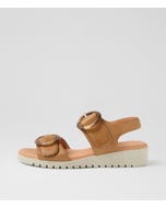 Meldrick Dark Tan Almond Leather Sandals