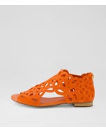 Preest Orange Suede Jewels Sandals