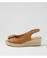 Sheba Dark Tan Natural Rope Leather Sandals