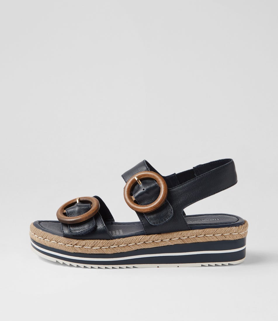 Aswell Navy Leather Sandals