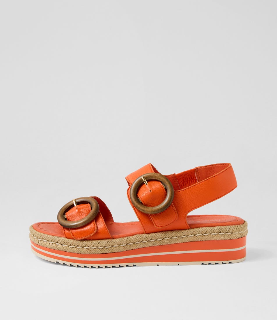 Aswell New Orange Leather Sandals