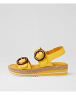 Aswell Bright Yellow Leather Sandals