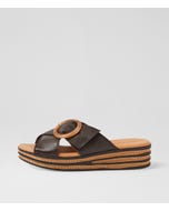 Coveta Choc Leather Slides