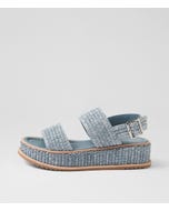 Vondry Denim Synthetic Raffia Sandals