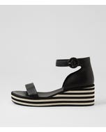 Fibbly Black Leather Sandals