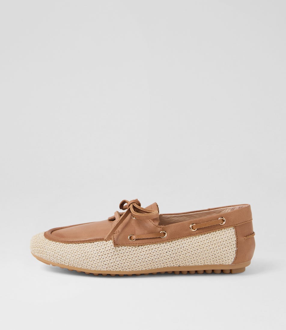 Vermonty Ivory Tan Fabric Boat Shoes