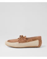Vermonty Ivory Tan Fabric Boat Shoes