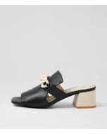 Fresley Black Ivory Leather Sandals