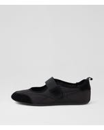 Britas Black Suede Fabric Flat Shoes