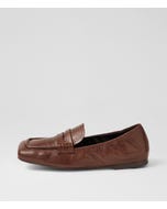 Alyona Choc Polish Leather Loafers