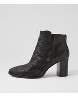 Amparo Black Leather Ankle Boots
