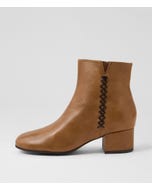 Belmont Caramel Choc Leather Ankle Boots