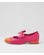 Broocks Orange Fuchsia Patent Leather Mary Jane Heels