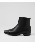 Boras Black Leather Patent Ankle Boots