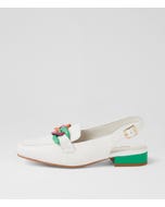 Boma White Bright Multi Leather Heels