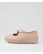 Breakar Nude Leather Flat Shoes
