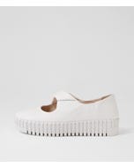 Breakar White Leather Flat Shoes