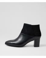 Blumas Black Leather Ankle Boots
