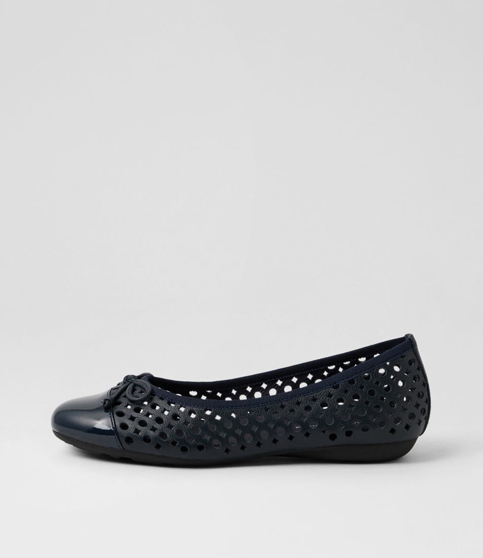 Charlees Navy Patent Leather Ballet Flats