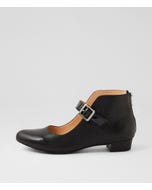 Erlands Black Leather Patent Flat Shoes