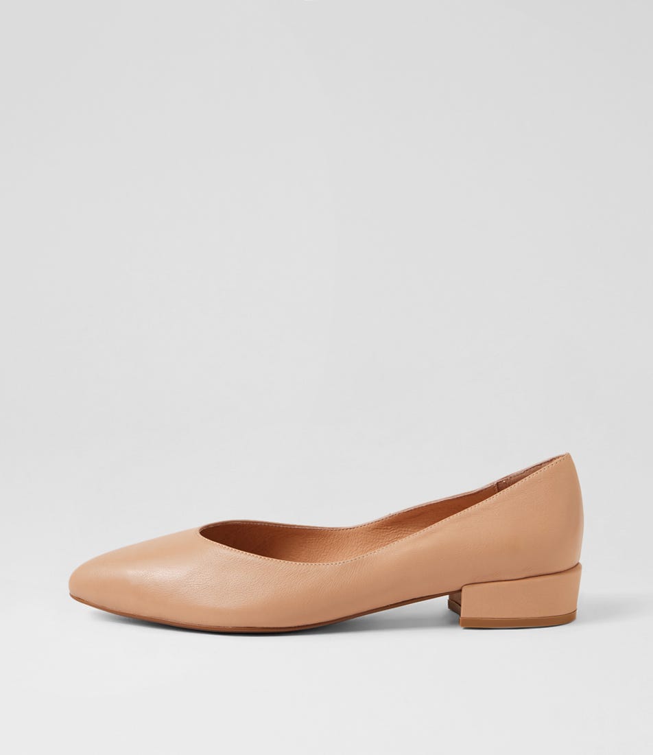 Eunika Cappuccino Leather Flat Shoes