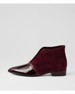 Emika Burgundy Leather Ankle Boots