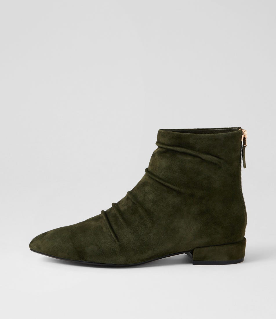 Elpasos Olive Suede Ankle Boots