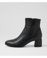 Felton Black Leather Ankle Boots