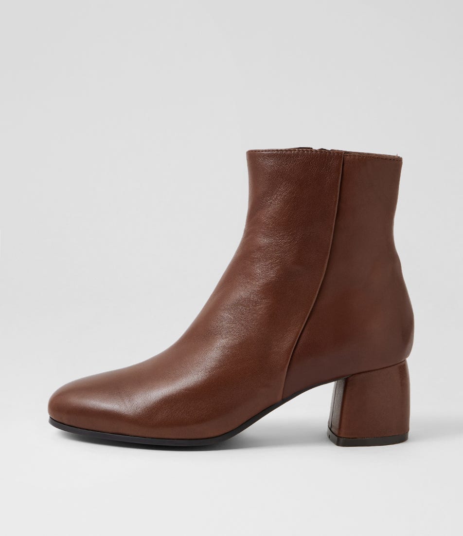 Felton Cocoa Leather Ankle Boots