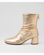 Floridaso Pale Gold Leather Ankle Boots