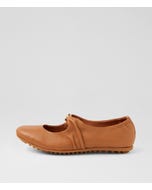 Bresta Dark Tan Leather Flat Shoes