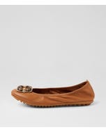 Berita Tan Leopard Leather Ballet Flats