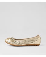 Bootsy Pale Gold Leather Ballet Flats
