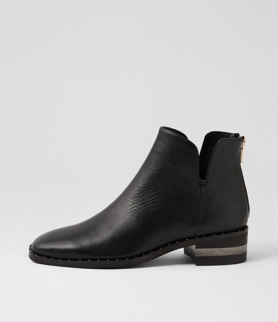 Folsoms Black Leather Ankle Boots