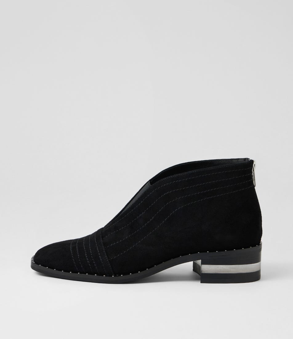 Faradays Black Suede Ankle Boots