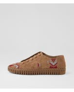 Hangela Light Choc Multi Suede Sneakers