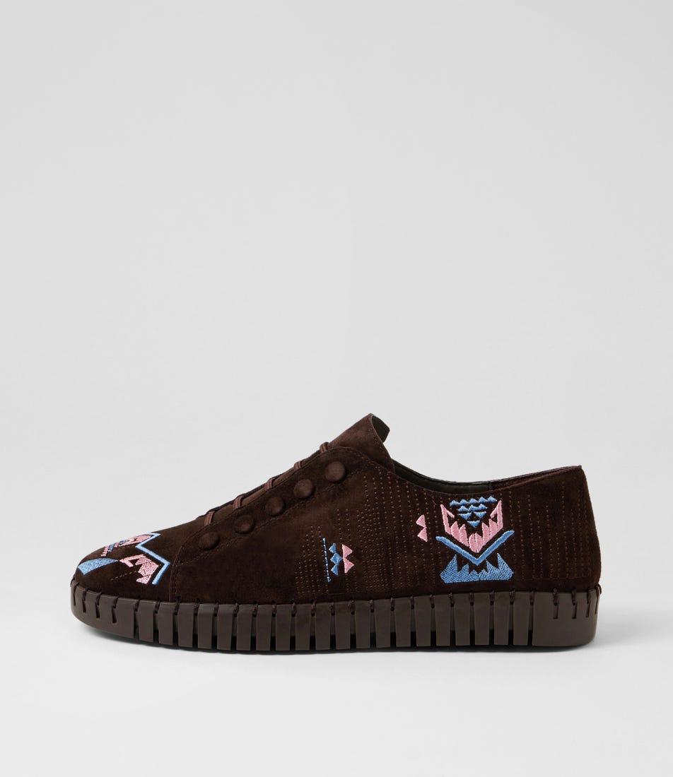 Hangela Choc Multi Suede Sneakers