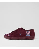 Hangela Burgundy Multi Suede Sneakers