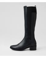 Tamada Black Leather Knee High Boots
